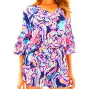 Lilly Pulitzer Floral Dress in Blue and Pink